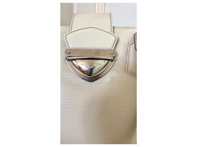 Bowling Borsa Louis Vuitton Montaigne in pelle Epi avorio Bianco sporco - vista 6