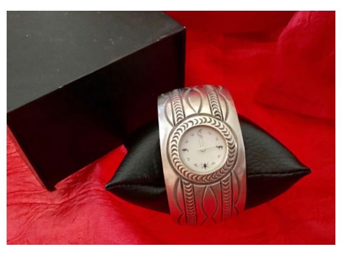 Autre Marque Pulsera de reloj B.Carson Navajo Kokopelli Dancer en plata - vista 2