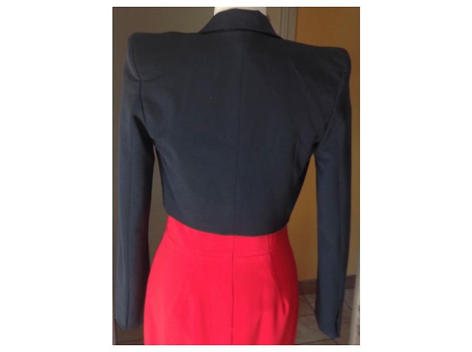 Giacca spencer Alexandre Vauthier in crepe nera Nero - vista 2
