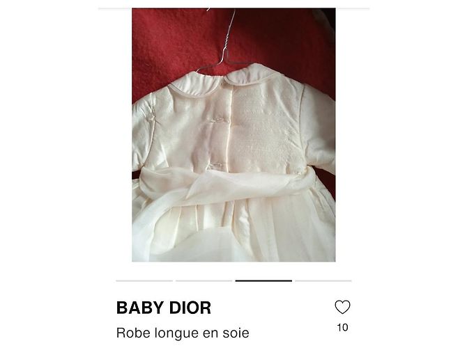 Baby Dior Langes, gefüttertes Seidenkleid in Goldbeige - Ansicht 2