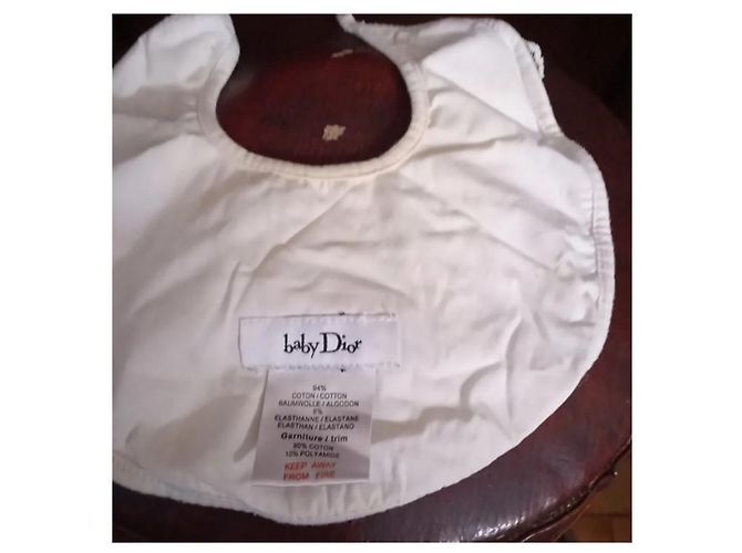 Bavaglino Baby Dior in cotone con stampa boccioli di rosa bianco - vista 2