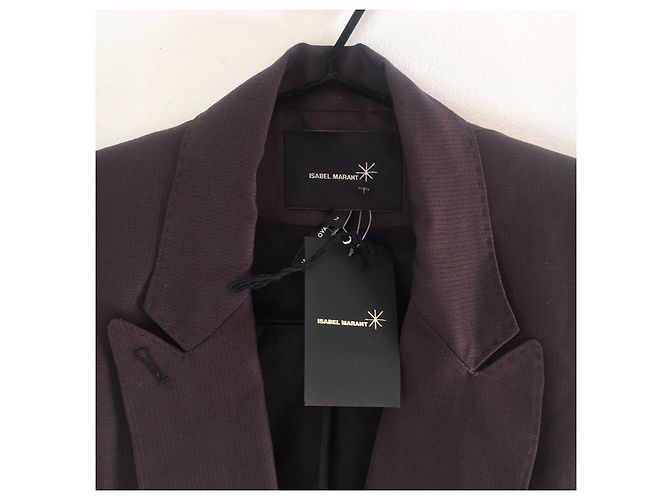 Blazer sem mangas Isabel Marant Gould em linho ameixa - vista 2