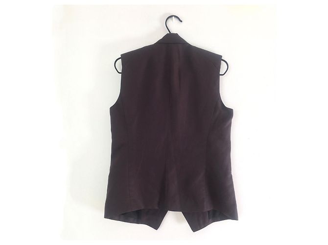 Blazer sem mangas Isabel Marant Gould em linho ameixa - vista 3