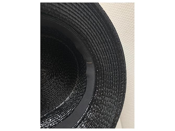Cappello Chanel nero in cotone e viscosa con fiocchi - vista 10