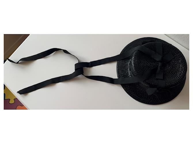 Cappello Chanel nero in cotone e viscosa con fiocchi - vista 11