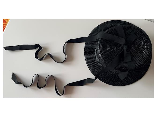 Cappello Chanel nero in cotone e viscosa con fiocchi - vista 12