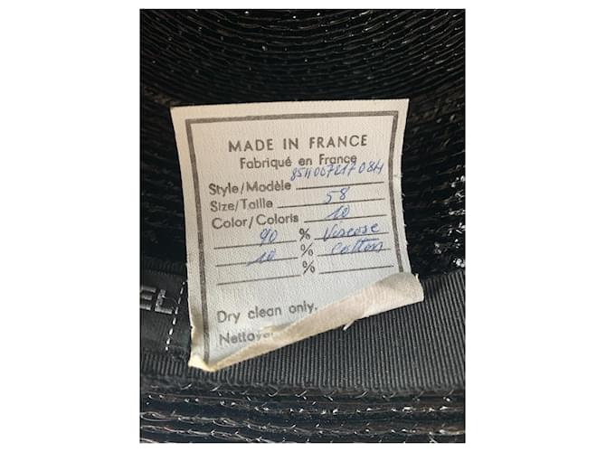 Cappello Chanel nero in cotone e viscosa con fiocchi - vista 13
