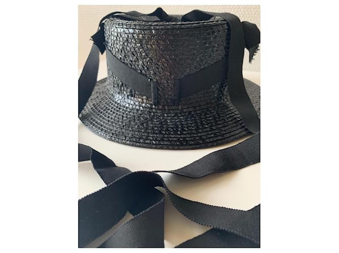 Cappello Chanel nero in cotone e viscosa con fiocchi - vista 14