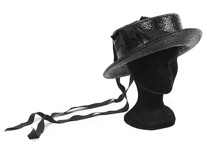 Cappello Chanel nero in cotone e viscosa con fiocchi - vista 15