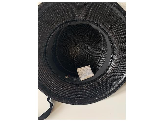 Cappello Chanel nero in cotone e viscosa con fiocchi - vista 9