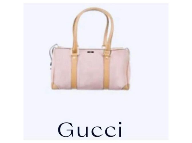 Ophidia Borsa Gucci Boston Rosa in Camoscio e Pelle - vista 12