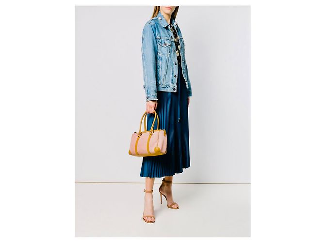 Ophidia Borsa Gucci Boston Rosa in Camoscio e Pelle - vista 18