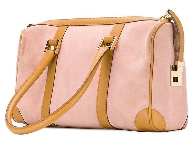 Ophidia Borsa Gucci Boston Rosa in Camoscio e Pelle - vista 2