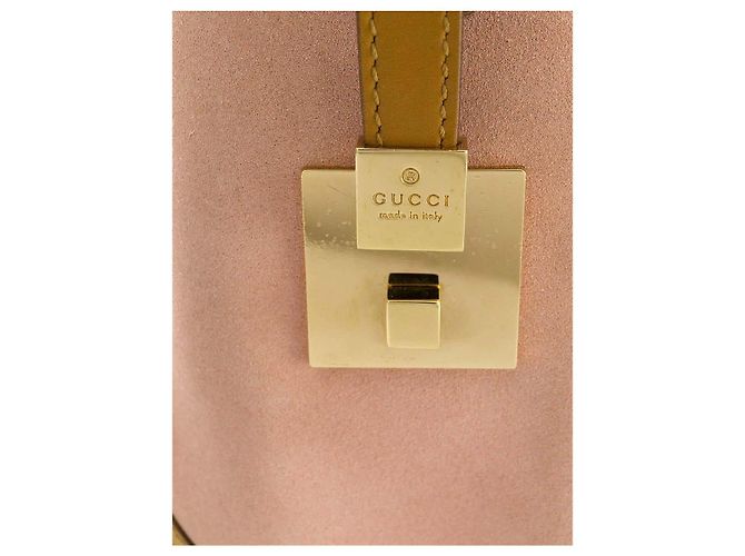 Ophidia Borsa Gucci Boston Rosa in Camoscio e Pelle - vista 3