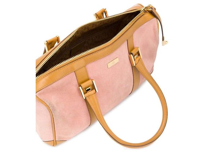 Ophidia Borsa Gucci Boston Rosa in Camoscio e Pelle - vista 5