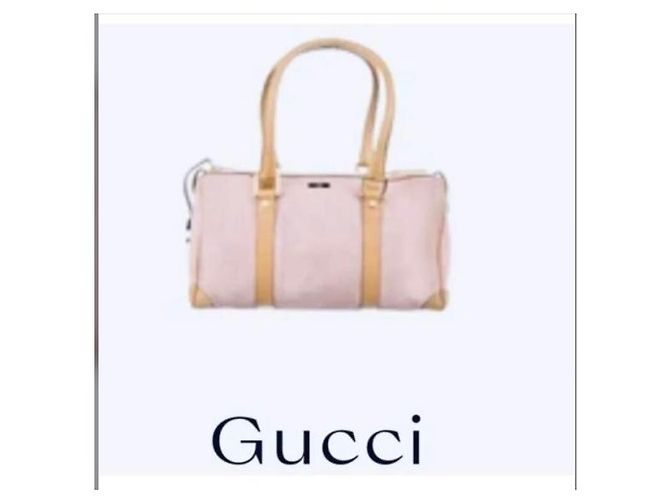 Ophidia Borsa Gucci Boston Rosa in Camoscio e Pelle - vista 8