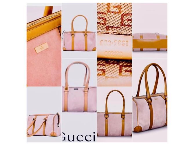 Ophidia Borsa Gucci Boston Rosa in Camoscio e Pelle - vista 9