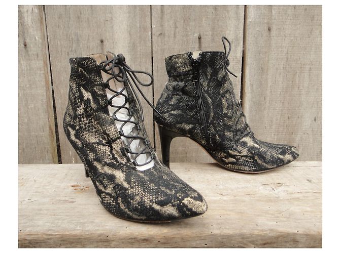 Autre Marque Francois Pinet tamaño de botas 37,5 Negro Dorado - vista 2