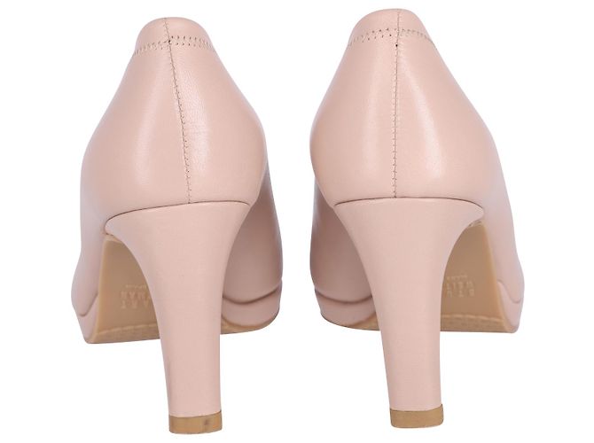 Stuart Weitzman Décolleté Peep Toe in Pelle Rosa - vista 3