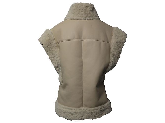 a.l.C. Sutton Faux Shearling Vest in Cream Recycled Polyester - view 2