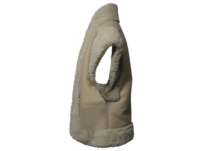 a.l.C. Sutton Faux Shearling Vest in Cream Recycled Polyester - view 3