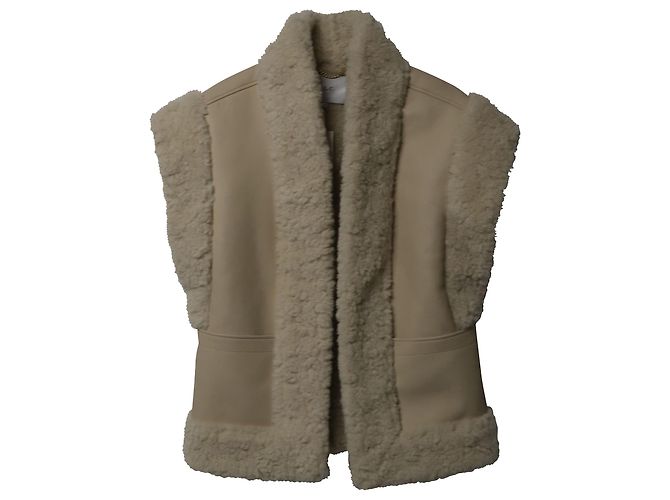 a.l.C. Sutton Faux Shearling Vest in Cream Recycled Polyester - view 4