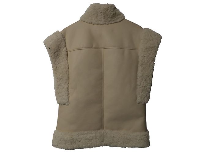 a.l.C. Sutton Faux Shearling Vest in Cream Recycled Polyester - view 5