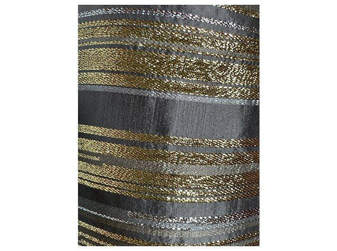Jay Ahr Mini Lamé Kleid aus Seide Metallic Metallisch - Ansicht 5
