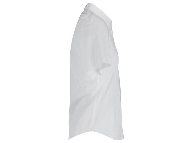 Acne Studios Chemise boutonnée à manches courtes en popeline de coton blanche - vue 2
