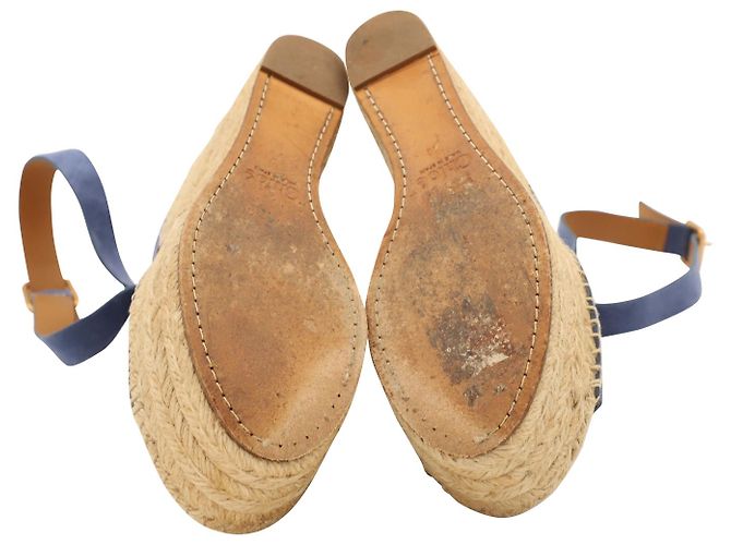 Chloé Espadrillas con zeppa Chloe Lauren in camoscio blu cobalto - vista 6