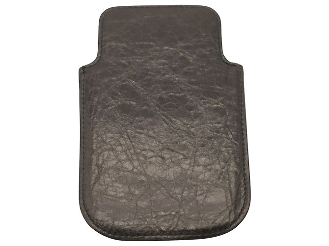 Custodia per telefono Balenciaga in pelle nera Nero - vista 2