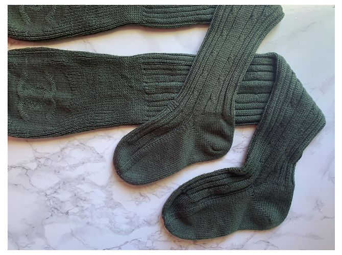 Cambon Oberschenkelhohe Socken von Chanel Grün - Ansicht 5