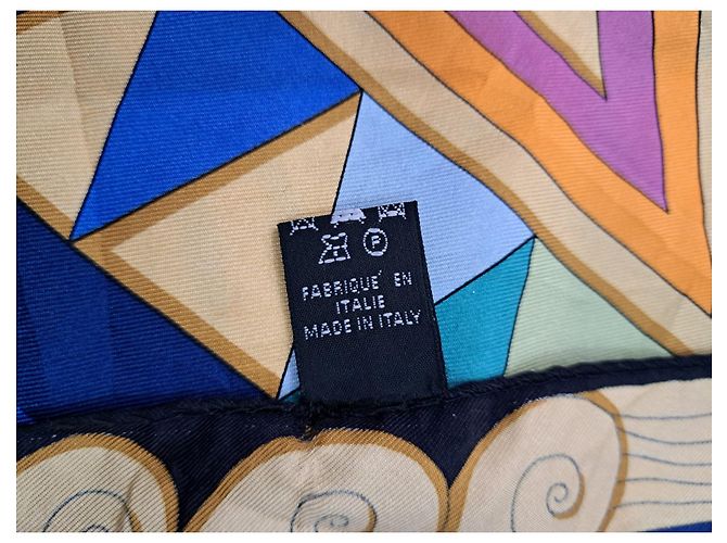 Frey Wille Maxi twill di seta blu egiziano ultra raro Nero Multicolore Beige D'oro Giallo Blu navy Blu chiaro Blu scuro - vista 2