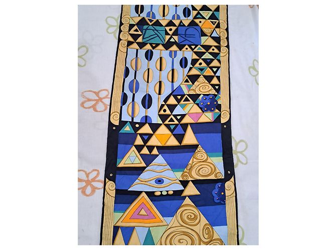 Frey Wille Maxi twill di seta blu egiziano ultra raro Nero Multicolore Beige D'oro Giallo Blu navy Blu chiaro Blu scuro - vista 3