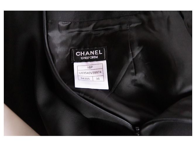 Falda de traje negra Chanel Negro - vista 7