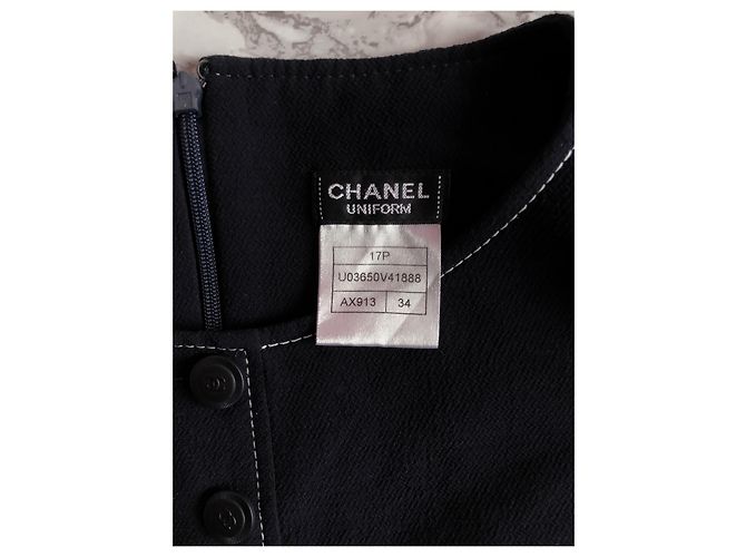 Chanel dunkelblaues Anzugkleid - Ansicht 5