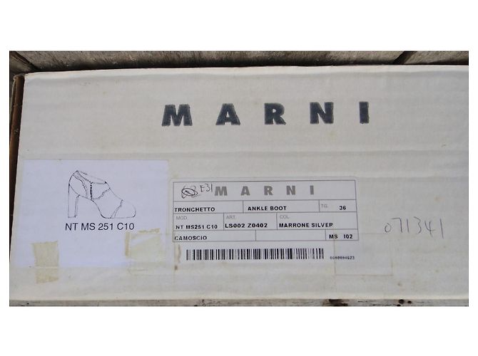 Botines Marni de ante marrón oscuro - vista 7
