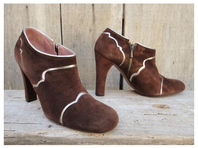 Botines Marni de ante marrón oscuro - vista 8