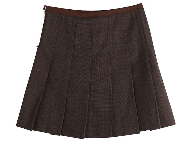 Falda plisada Marc Jacobs de lana marrón Castaño - vista 2