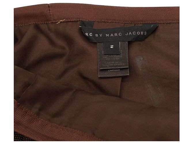 Falda plisada Marc Jacobs de lana marrón Castaño - vista 3