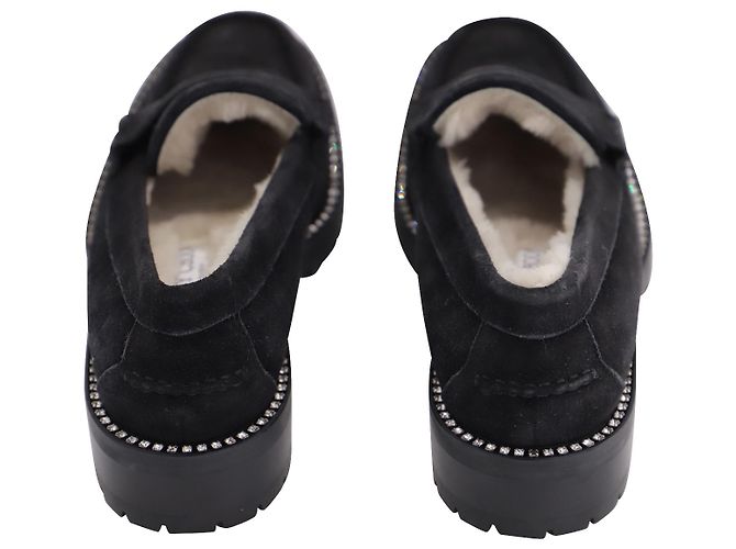 Mocassim Jimmy Choo Deanna com aplicação de cristais e forro em camurça preta Preto - vista 3