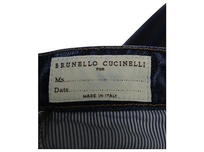 Vaqueros de pernera cónica de talle alto en algodón azul de Brunello Cucinelli - vista 4