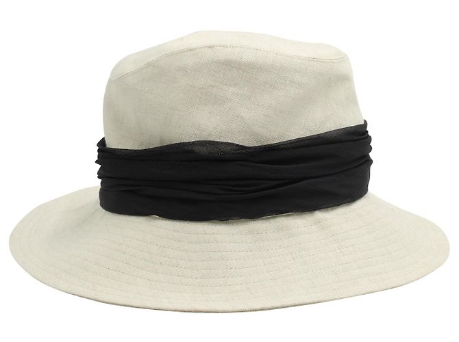Cappello Eugenia Kim Jordana in Lino Beige - vista 3