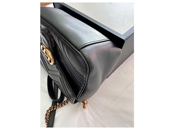 Gucci Mini borsa a tracolla GG Marmont Nero - vista 5