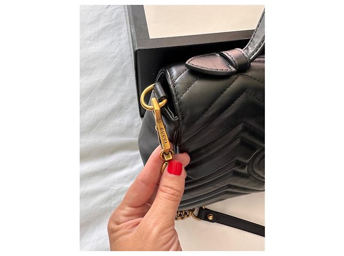 Gucci Mini borsa a tracolla GG Marmont Nero - vista 6