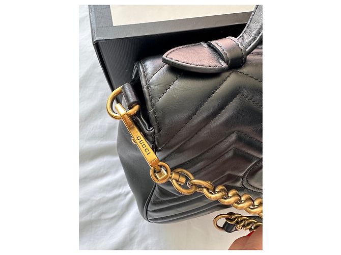Gucci Mini borsa a tracolla GG Marmont Nero - vista 7