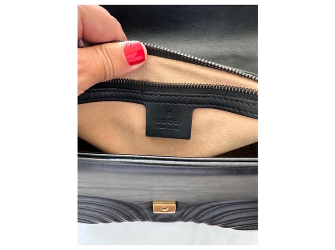 Gucci Mini borsa a tracolla GG Marmont Nero - vista 8