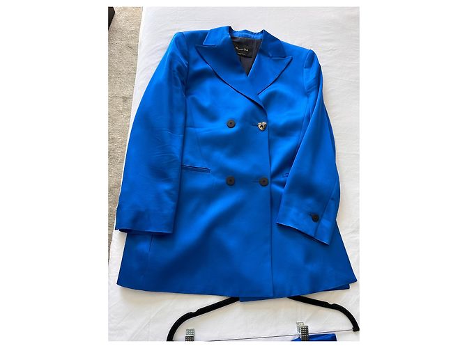 Massimo Dutti lined-breasted satin suit blazer - view 2