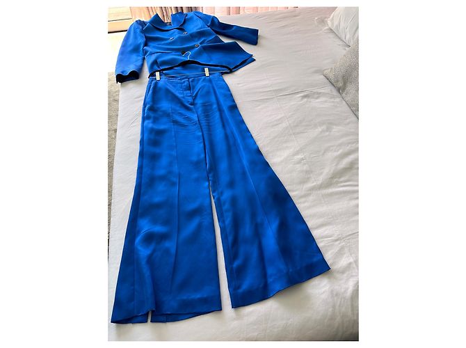 Massimo Dutti lined-breasted satin suit blazer - view 3
