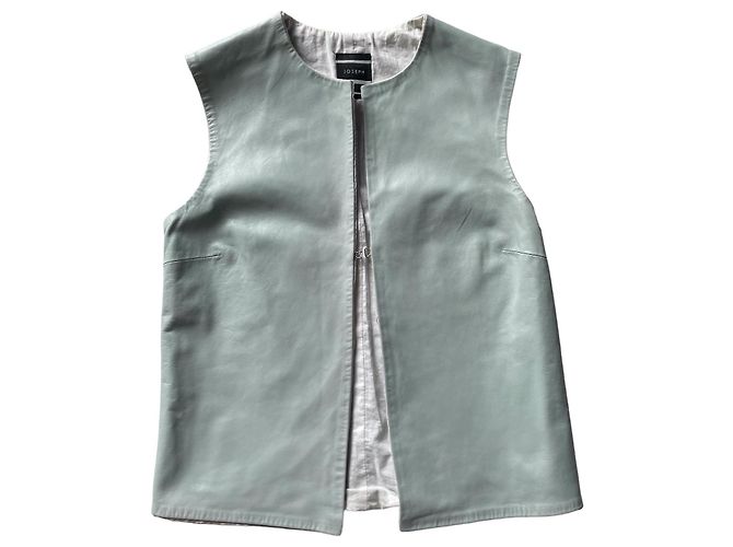 Chaleco de cuero azul Joseph - vista 7